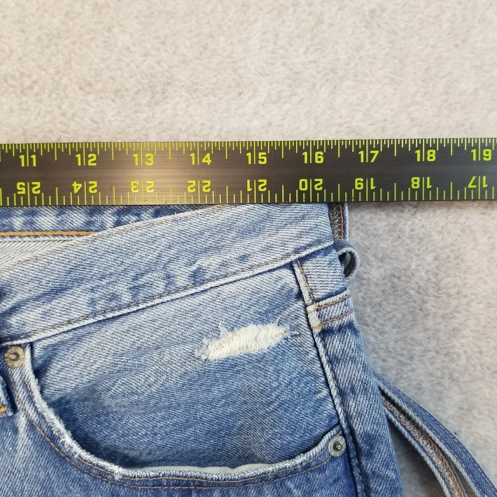 Kith Levis 501 Jeans Mens 33x32 Light Wash Distressed Ripped Button Fly Big E XX